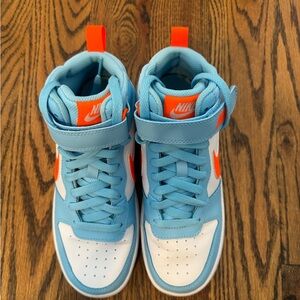 Nike Kids' High Top Sneakers in Blue and Orange (Size 5)